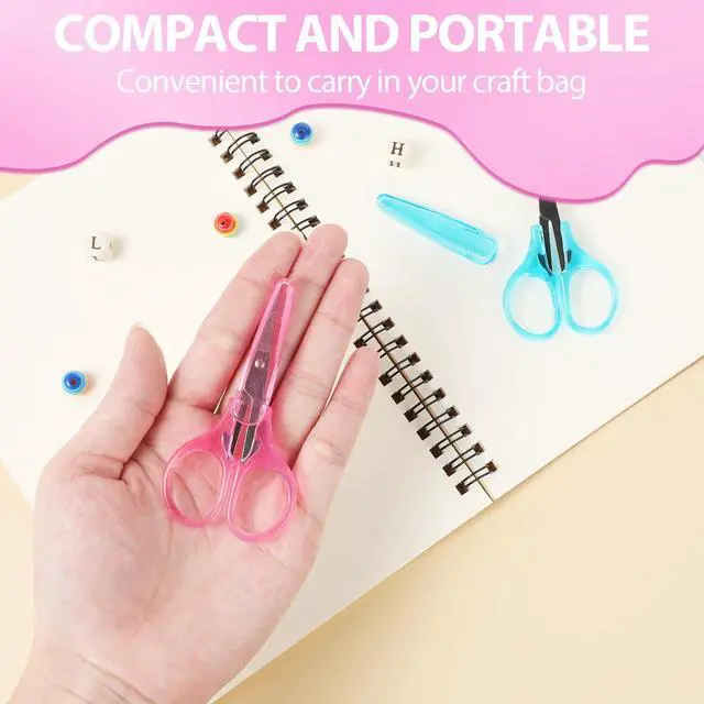 Alt view image 5 of 7 - 2 Pcs Small Scissors All Purpose 3" Sharp Small Travel Scissors with Cover Stainless Steel All Purpo