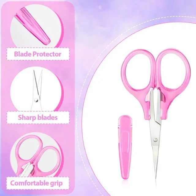 Alt view image 6 of 7 - 2 Pcs Small Scissors All Purpose 3" Sharp Small Travel Scissors with Cover Stainless Steel All Purpo