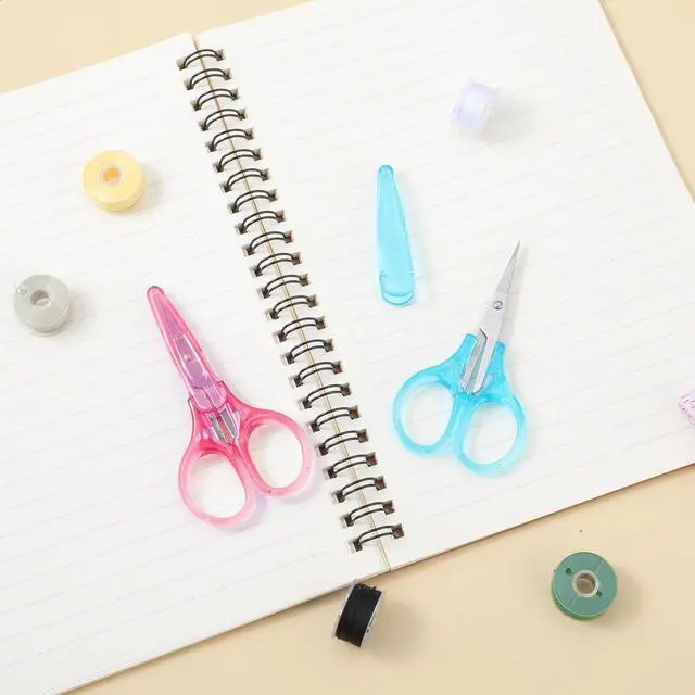Alt view image 7 of 7 - 2 Pcs Small Scissors All Purpose 3" Sharp Small Travel Scissors with Cover Stainless Steel All Purpo