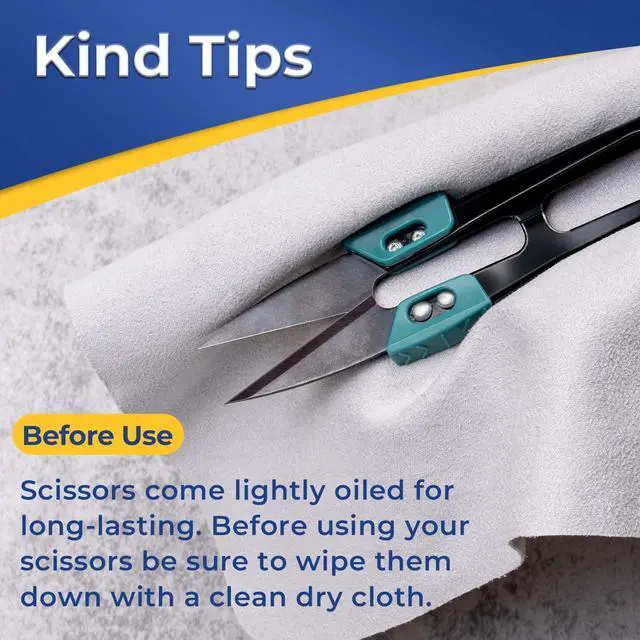 Alt view image 6 of 7 - 4.2 inch Sewing Scissors - Wider Handle Thread Snips (2 pack) | Professional Snips Scissors for Sewi