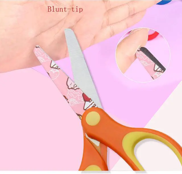 Alt view image 2 of 3 - Print Blade Scissors, 3 Pcs 5.7 Inch Stainless Steel Blunt-Tip Safety Soft Grip Scissors for Home, A