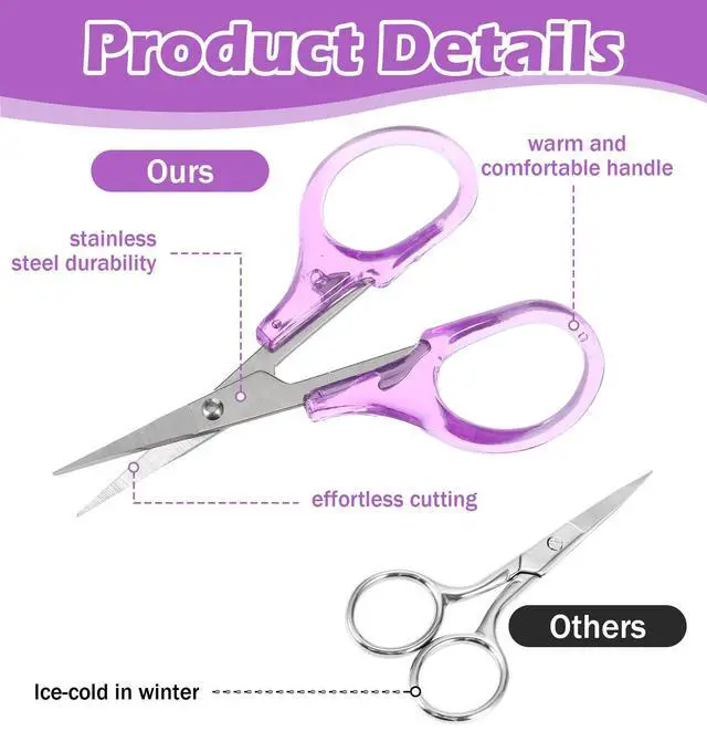 Alt view image 3 of 7 - 4 Pcs Small Scissors all Purpose, 3.6" Mini Scissors Stainless Steel | Embroidery Scissors, Small Co