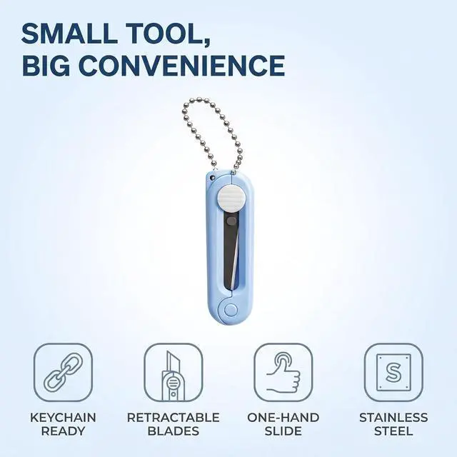 Alt view image 3 of 6 - 2Pcs Pink Blue Folding Scissors Mini Safe Portable Travel Scissors Foldable Telescopic Cutter Pocket