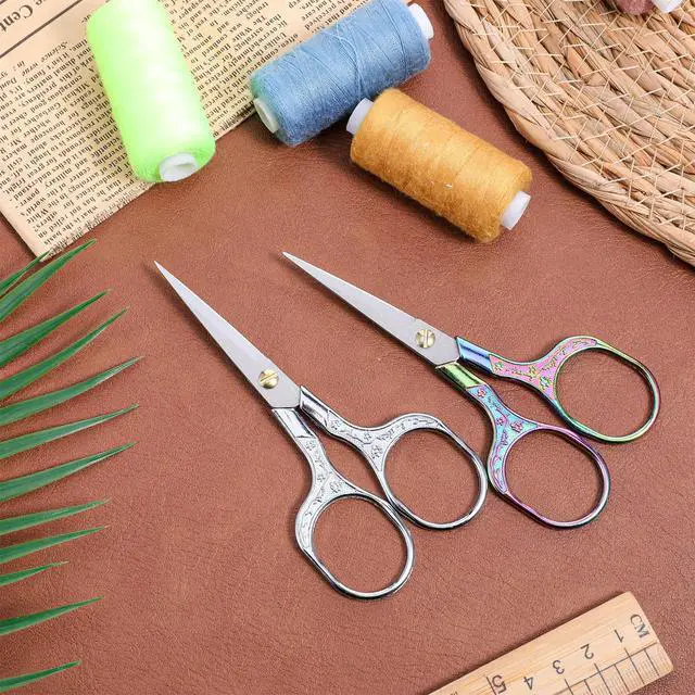 Alt view image 4 of 7 - Small Sewing Scissors, 5 Inch Embroidery Scissors 2 Piece, Sharp Precision Crochet Scissors Facial H