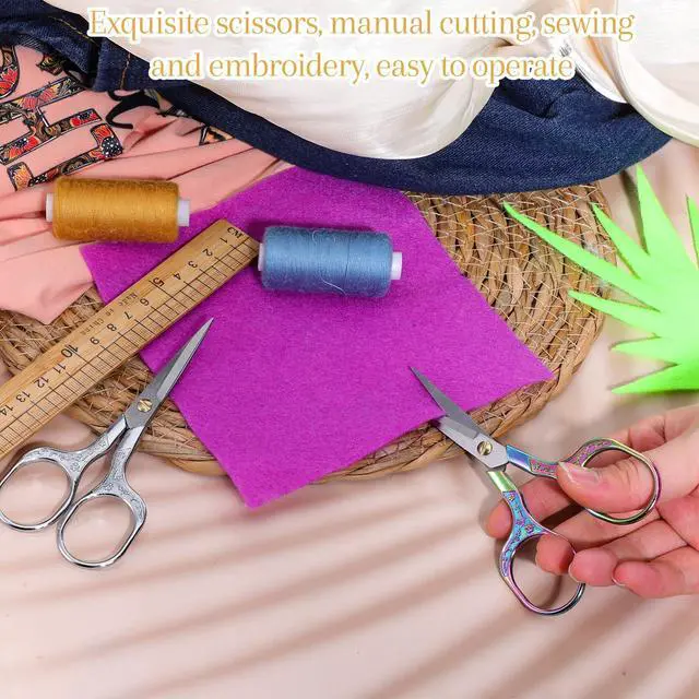 Alt view image 5 of 7 - Small Sewing Scissors, 5 Inch Embroidery Scissors 2 Piece, Sharp Precision Crochet Scissors Facial H