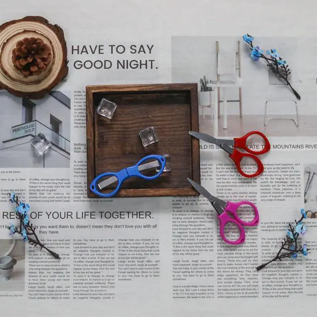 Alt view image 3 of 6 - 3 Pcs Portable Mini Travel Scissors, Steel Stainless Mini Folding Scissors for Crafting, Retractable