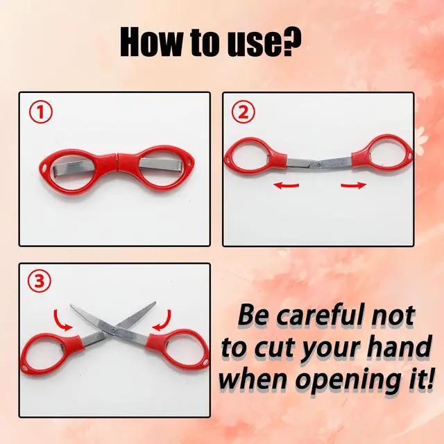 Alt view image 5 of 6 - 3 Pcs Portable Mini Travel Scissors, Steel Stainless Mini Folding Scissors for Crafting, Retractable