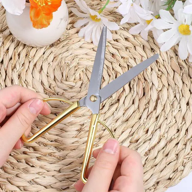 Alt view image 4 of 7 - 6.5" Gold Scissors, Stainless Steel Vintage Craft Tailor Scissors Multipurpose Small Sharp Fabric Sc