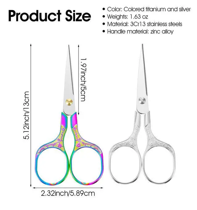 Alt view image 2 of 7 - 2 Pcs Crochet Scissors, Small Fabric Scissors for Crocheting | Sharp Embroidery Scissor for Precise