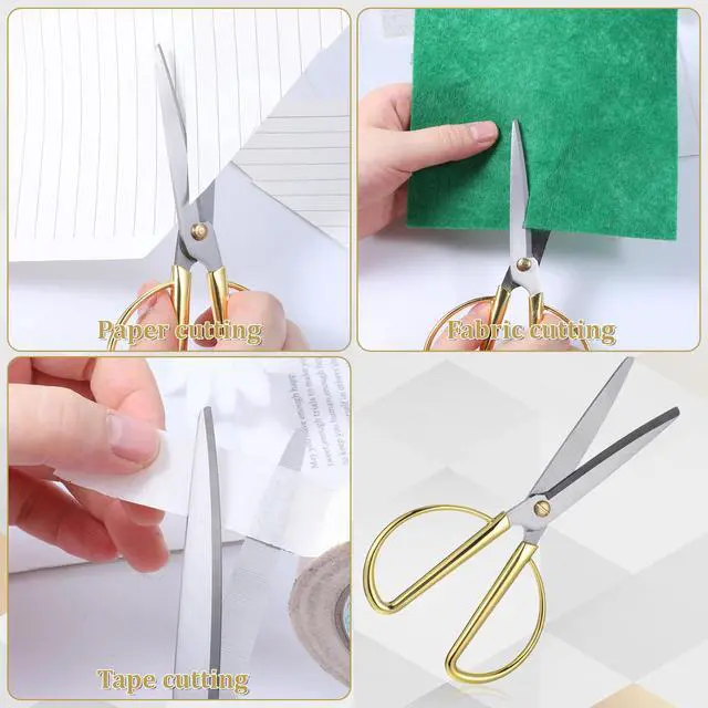 Alt view image 6 of 7 - 6.5" Gold Scissors, Stainless Steel Vintage Craft Tailor Scissors Multipurpose Small Sharp Fabric Sc