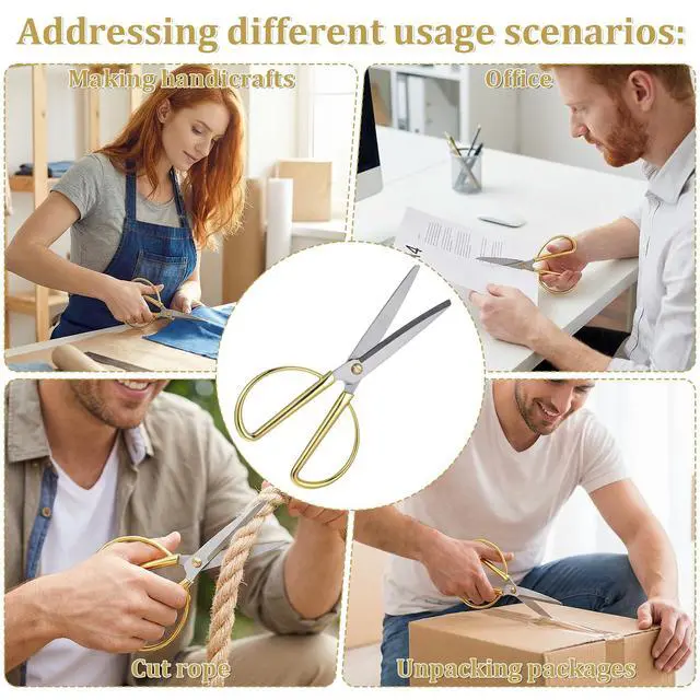 Alt view image 7 of 7 - 6.5" Gold Scissors, Stainless Steel Vintage Craft Tailor Scissors Multipurpose Small Sharp Fabric Sc