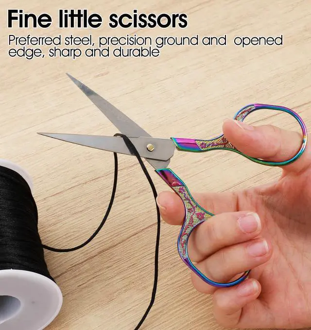 Alt view image 6 of 7 - 2 Pcs Crochet Scissors, Small Fabric Scissors for Crocheting | Sharp Embroidery Scissor for Precise