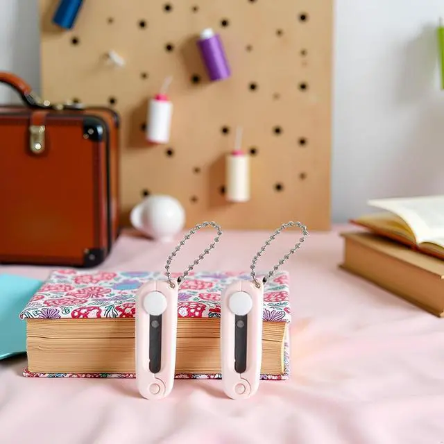 Alt view image 3 of 6 - 2 Pcs Pink Folding Scissors Safe Portable Travel Scissors Foldable Telescopic Cutter Pocket Mini Sci