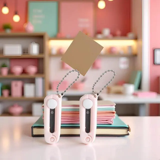 Alt view image 2 of 6 - 2 Pcs Pink Folding Scissors Safe Portable Travel Scissors Foldable Telescopic Cutter Pocket Mini Sci