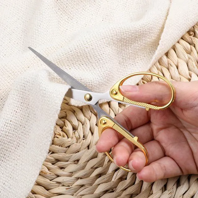 Alt view image 6 of 7 - 5.5 Stainless Steel Scissors Dressmaker Shears Comfort Grip Office Scissors Sturdy Sharp Scissor Professional Vintage Craft Scissor for Cutting Leather Cloth