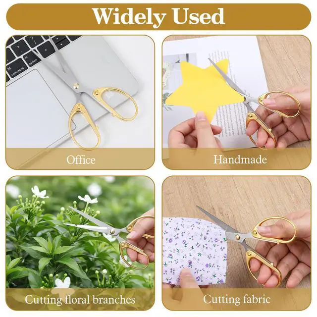 Alt view image 7 of 7 - 5.5 Stainless Steel Scissors Dressmaker Shears Comfort Grip Office Scissors Sturdy Sharp Scissor Professional Vintage Craft Scissor for Cutting Leather Cloth