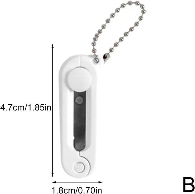 Alt view image 7 of 7 - 2Pcs White Folding Scissors Safe Portable Travel Scissors Foldable Telescopic Cutter Pocket Mini Sci