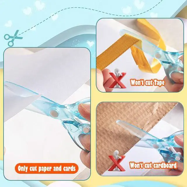 Alt view image 4 of 5 - Starter Scissors for Kids(2 Pack),Pre-School Training Scissors with Easy Grip,Anti-Pinch Design for