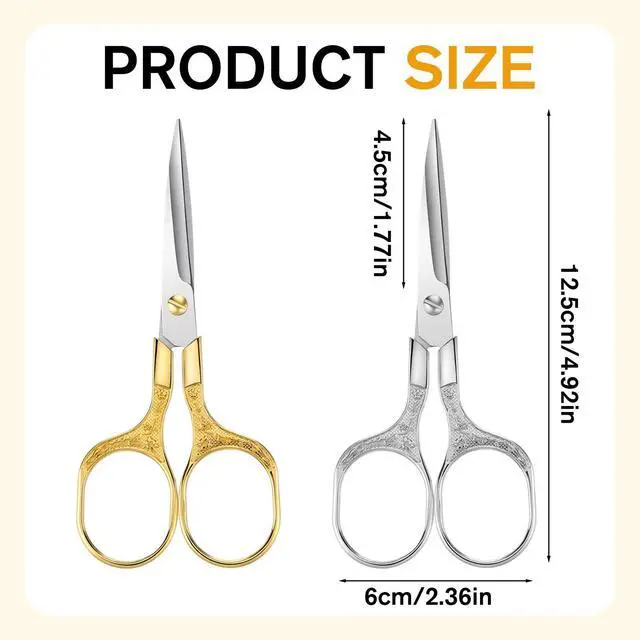 Alt view image 2 of 7 - Small Embroidery Scissors, 2 Pack 5 Inch Vintage Embroidery Scissors Crochet Scissors with Stainless