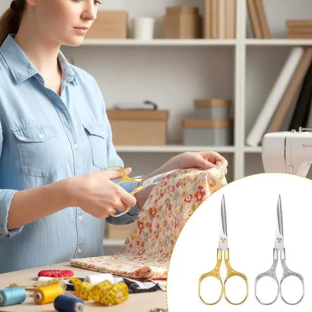 Alt view image 4 of 7 - Small Embroidery Scissors, 2 Pack 5 Inch Vintage Embroidery Scissors Crochet Scissors with Stainless