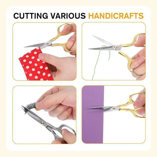 Alt view image 6 of 7 - Small Embroidery Scissors, 2 Pack 5 Inch Vintage Embroidery Scissors Crochet Scissors with Stainless
