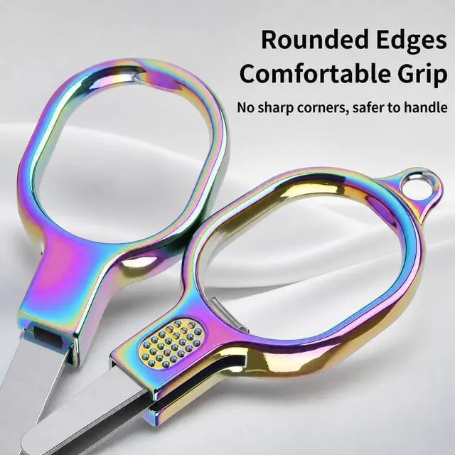 Alt view image 5 of 7 - 2PCS Mini Folding Scissors, Small Badge Scissor Travel, Foldable & Portable | Colored TSA Approved S