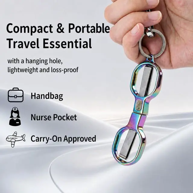 Alt view image 6 of 7 - 2PCS Mini Folding Scissors, Small Badge Scissor Travel, Foldable & Portable | Colored TSA Approved S