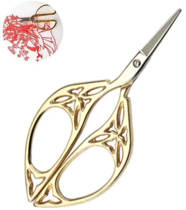 Alt view image 2 of 4 - Vintage Leaf Stainless Steel Sewing Scissors Craft DIY Needlework Tool | Sharp durable metal fabric