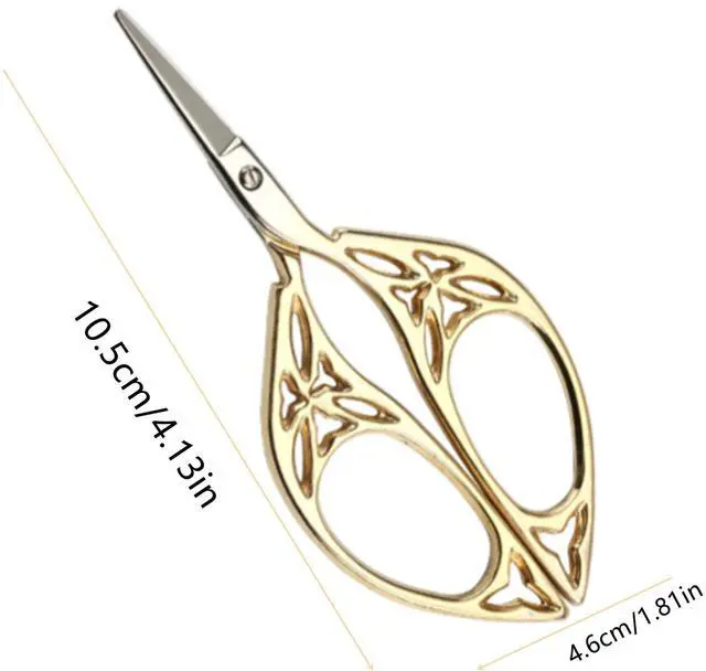 Alt view image 3 of 4 - Vintage Leaf Stainless Steel Sewing Scissors Craft DIY Needlework Tool | Sharp durable metal fabric