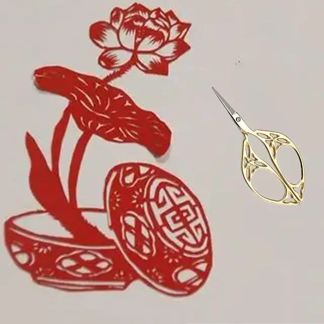 Alt view image 7 of 7 - Leaf Stainless Steel Sewing Scissors Craft DIY Needlework Tool | Sharp durable metal fabric scissors ideal for manual sewing, art projects and daily household handicraft making