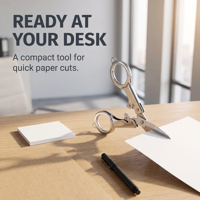 Alt view image 3 of 7 - 1Pc Silver Folding Scissors Office Supplies Embroidery Foldable Pocket Stainless Steel Mini Fishing