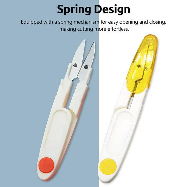 Alt view image 6 of 7 - 4PCS Compact 4 Inch U Shaped Portable Scissors with Protective Safety Cover for Yarn, Cross-Stitch,