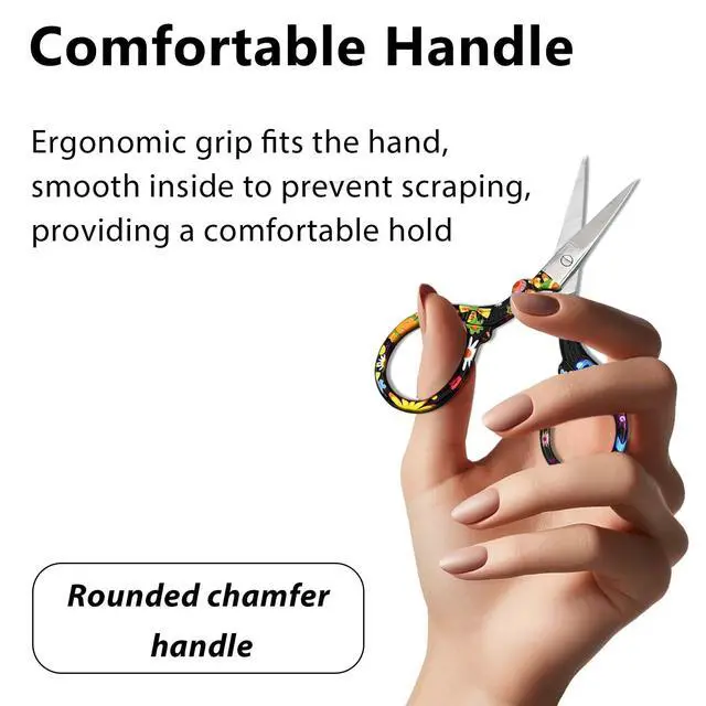 Alt view image 3 of 7 - Sharp Embroidery and Crafting Scissors with Leather Cover, 3.62 inch Stainless Steel Scissors for Ne