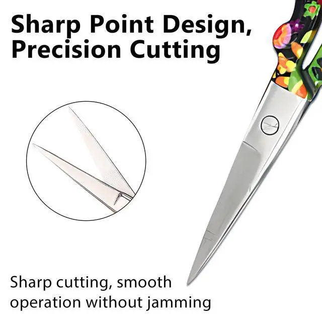 Alt view image 4 of 7 - Sharp Embroidery and Crafting Scissors with Leather Cover, 3.62 inch Stainless Steel Scissors for Ne