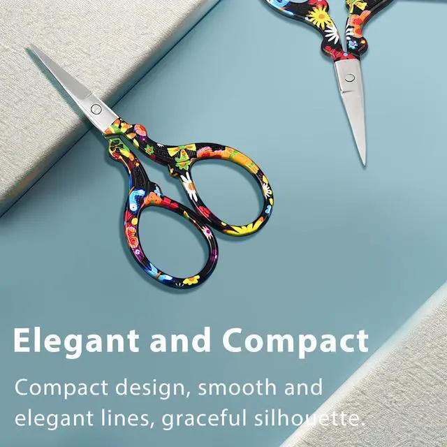 Alt view image 5 of 7 - Sharp Embroidery and Crafting Scissors with Leather Cover, 3.62 inch Stainless Steel Scissors for Ne