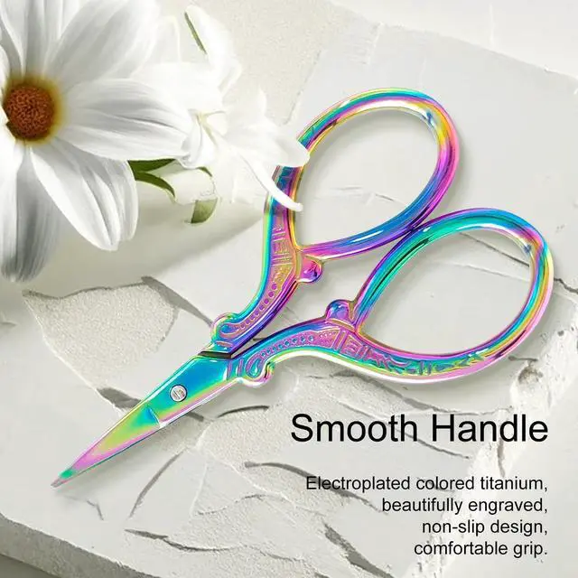 Alt view image 4 of 7 - 3.57 Inch Mini Rainbow Scissors, Sharp Stainless Steel Embroidery and Crafting Scissors for Sewing,