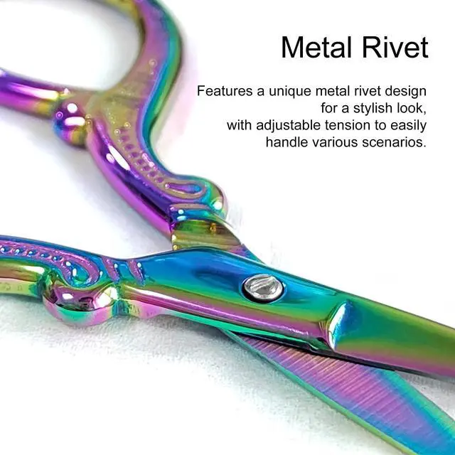 Alt view image 5 of 7 - 3.57 Inch Mini Rainbow Scissors, Sharp Stainless Steel Embroidery and Crafting Scissors for Sewing,