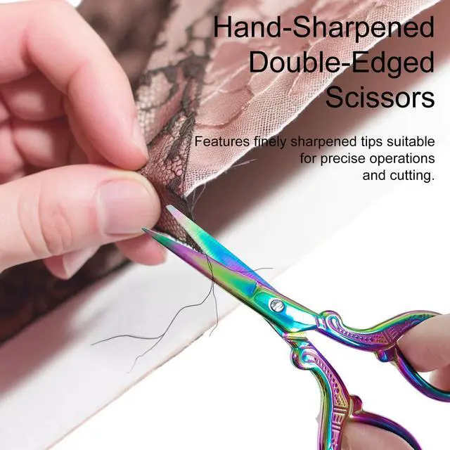 Alt view image 6 of 7 - 3.57 Inch Mini Rainbow Scissors, Sharp Stainless Steel Embroidery and Crafting Scissors for Sewing,