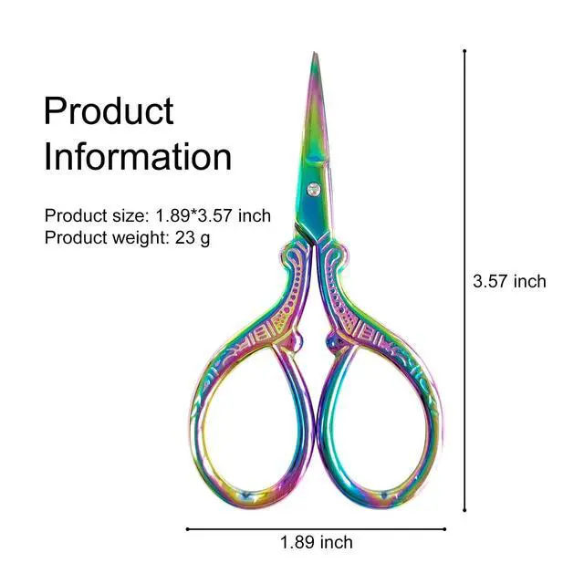 Alt view image 7 of 7 - 3.57 Inch Mini Rainbow Scissors, Sharp Stainless Steel Embroidery and Crafting Scissors for Sewing,