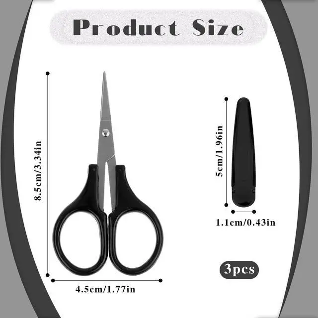 Alt view image 2 of 7 - 2Pcs All Purpose Craft Scissors Stainless Steel with Protective Cover Mini Detail Craft, Precision S