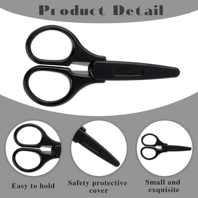 Alt view image 3 of 7 - 2Pcs All Purpose Craft Scissors Stainless Steel with Protective Cover Mini Detail Craft, Precision S