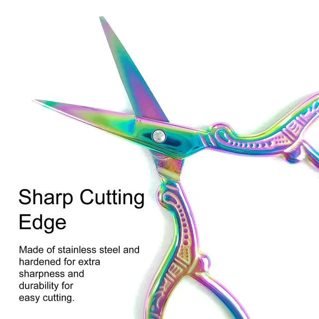 Alt view image 3 of 7 - 3.57 Inch Mini Rainbow Scissors, Sharp Stainless Steel Embroidery and Crafting Scissors for Sewing,