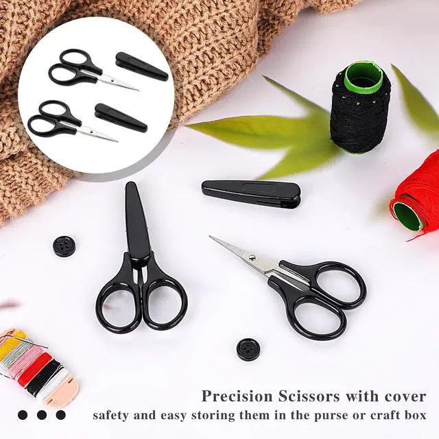 Alt view image 4 of 7 - 2Pcs All Purpose Craft Scissors Stainless Steel with Protective Cover Mini Detail Craft, Precision S
