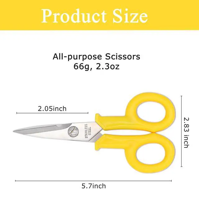 Alt view image 4 of 5 - Fiber Optic Kevlar Scissors, 5.5 inch, 3mm Thick 2Cr13 Stainless Steel, Heavy-Duty Cable Cutters for