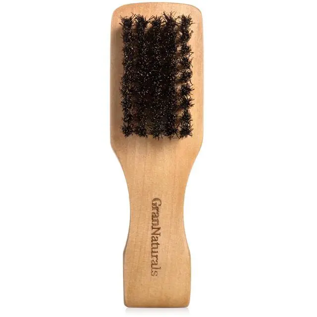 Alt view image 2 of 7 - Small Double Sided Boar Bristle Hair Brush for Men - Soft + Medium HairBrush for 360 Waves, Smoothin