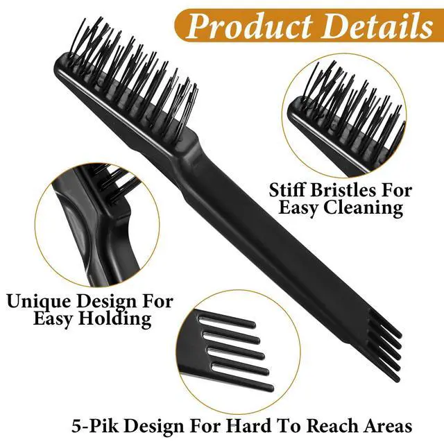 Alt view image 4 of 7 - 4 Pcs Hair Brush Cleaning Tool Mini Comb Cleaner Rake Hair Remover Tools | 2-in-1 Comb Cleaner Brush