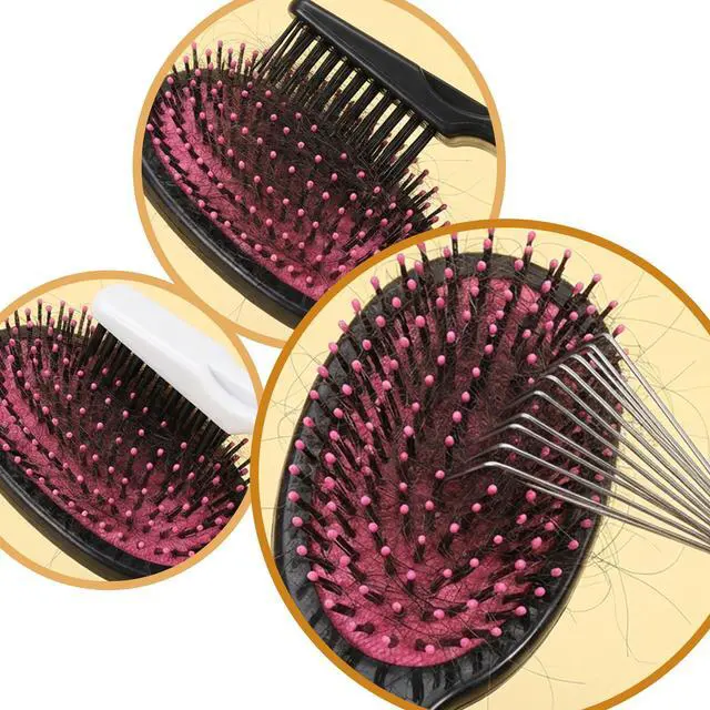 Alt view image 5 of 7 - 4 Pcs Hair Brush Cleaning Tool Mini Comb Cleaner Rake Hair Remover Tools | 2-in-1 Comb Cleaner Brush