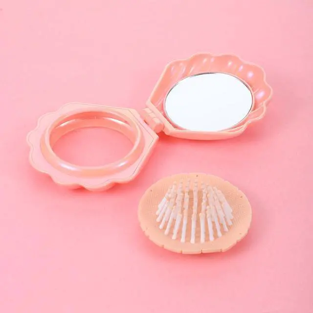 Alt view image 7 of 7 - 3 Pcs Portable Shell Hair Brush, Compact Hair Brush Foldable | Portable Mini Hairs Brushes, Travel B
