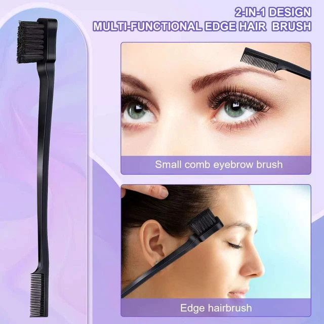 Alt view image 5 of 7 - 4Pcs Hair Brush Styling Combs Set, Anmieciu Bristle Hair Edge Brush, Teasing Brush Comb, Rat Tail Co