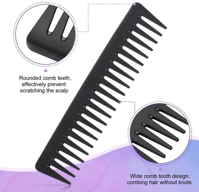 Alt view image 6 of 7 - 4Pcs Hair Brush Styling Combs Set, Anmieciu Bristle Hair Edge Brush, Teasing Brush Comb, Rat Tail Co